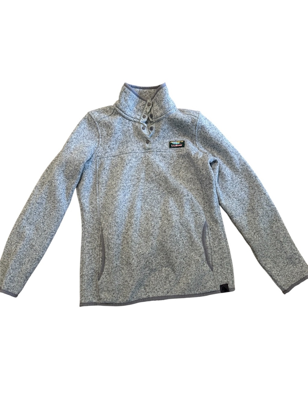 L.L. Bean Light Heather Gray Quarter-Snap Fleece Pullover